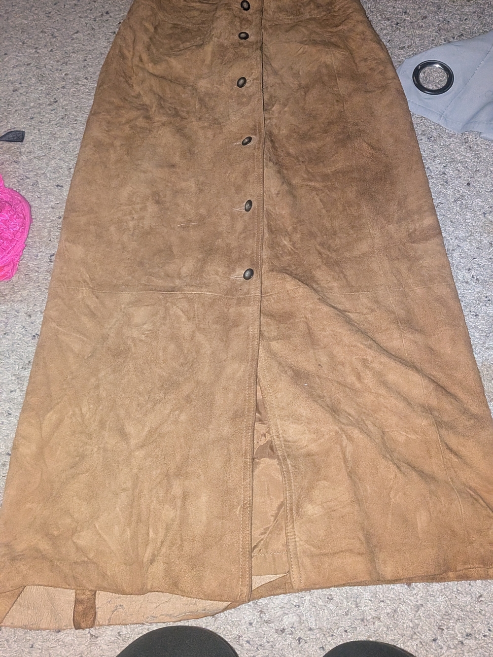 Liz Claiborne STUDIO VERY VINTAGE 80S Brown Suede Maxi Skirt 6 GREAT SHAPE